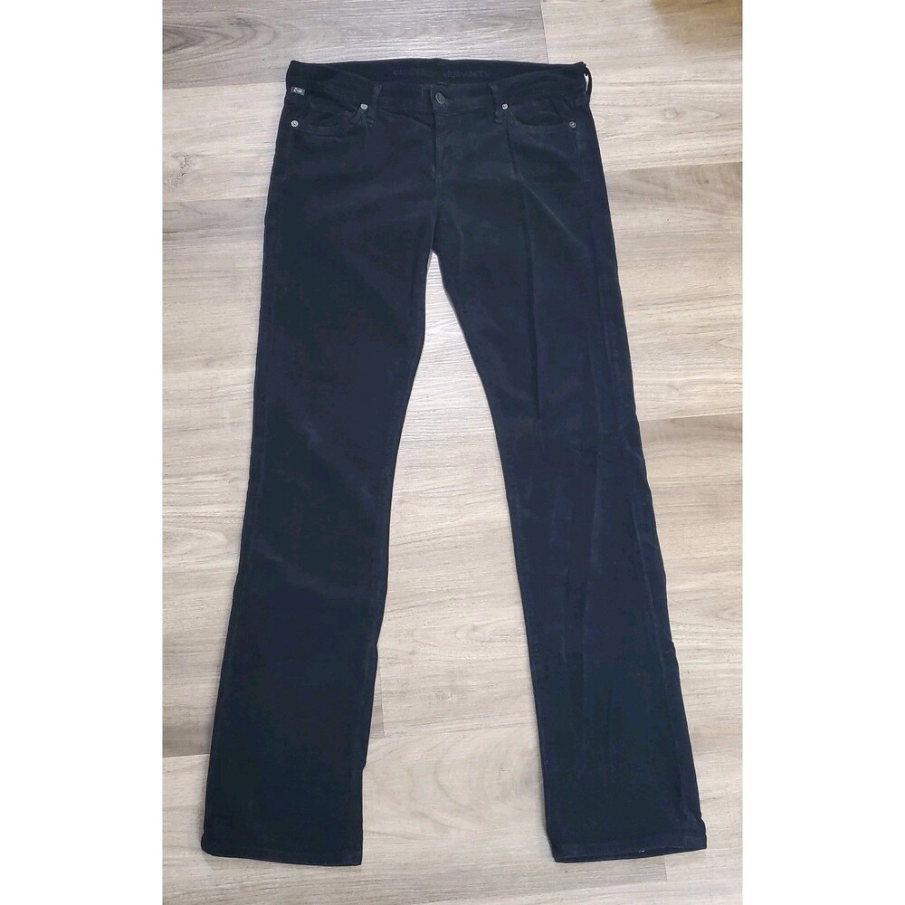 Citizens of Humanity Womens Sz 32 Ava Low Rise Straight Leg Black Corduroy Pants
